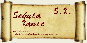 Sekula Kanić vizit kartica